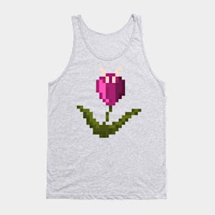 Purple Pixel Flower Tank Top